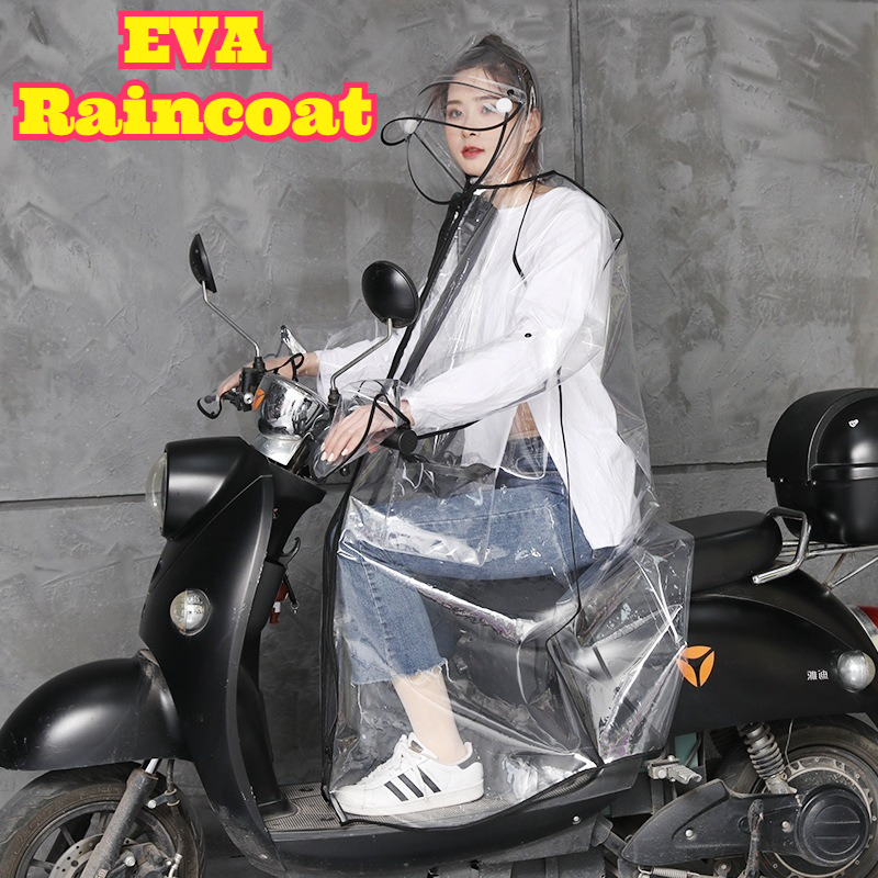 Cycling Commute Rain - Transparent EVA Rain Poncho Hooded Unisex