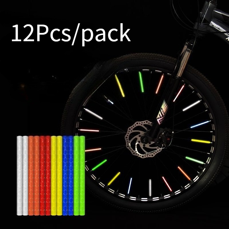 Spoke Reflector Set - 12Pcs/Set Bicycle Spoke Reflector Clip‑on Wheel