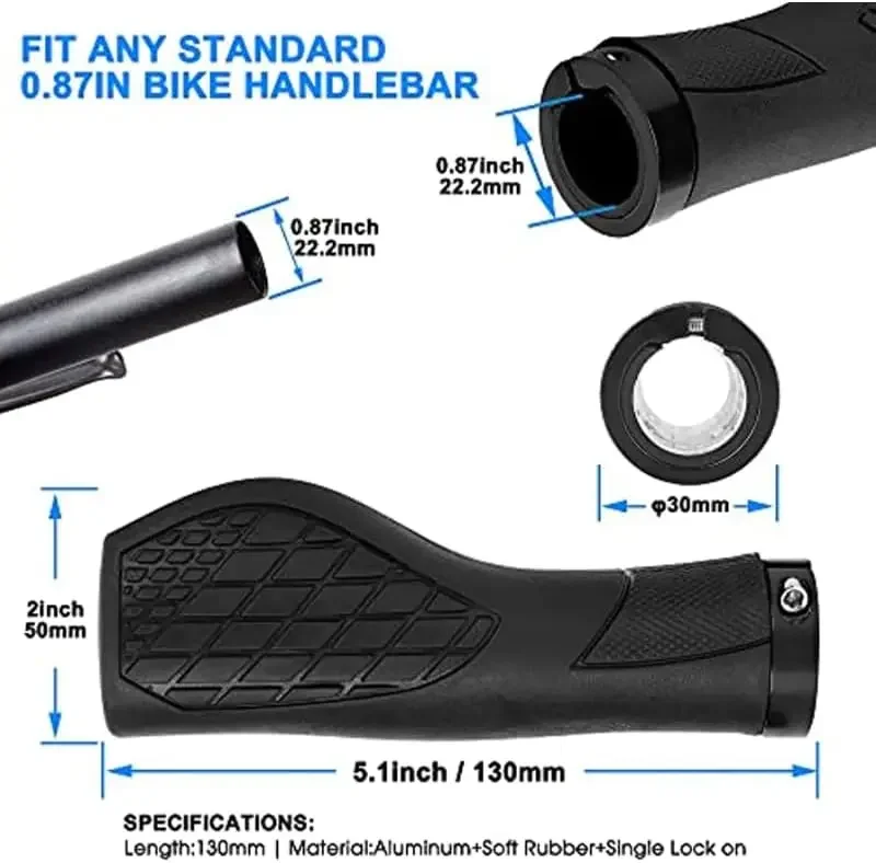 Alloy Rubber Bike Grips Single - Commuting On Mountain Bike recension och pris