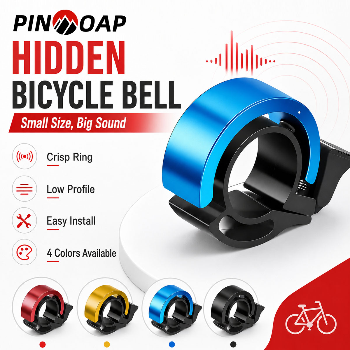 PINMOAP 1PC Bicycle Invisible  - Bell Handlebar Ring recension och pris