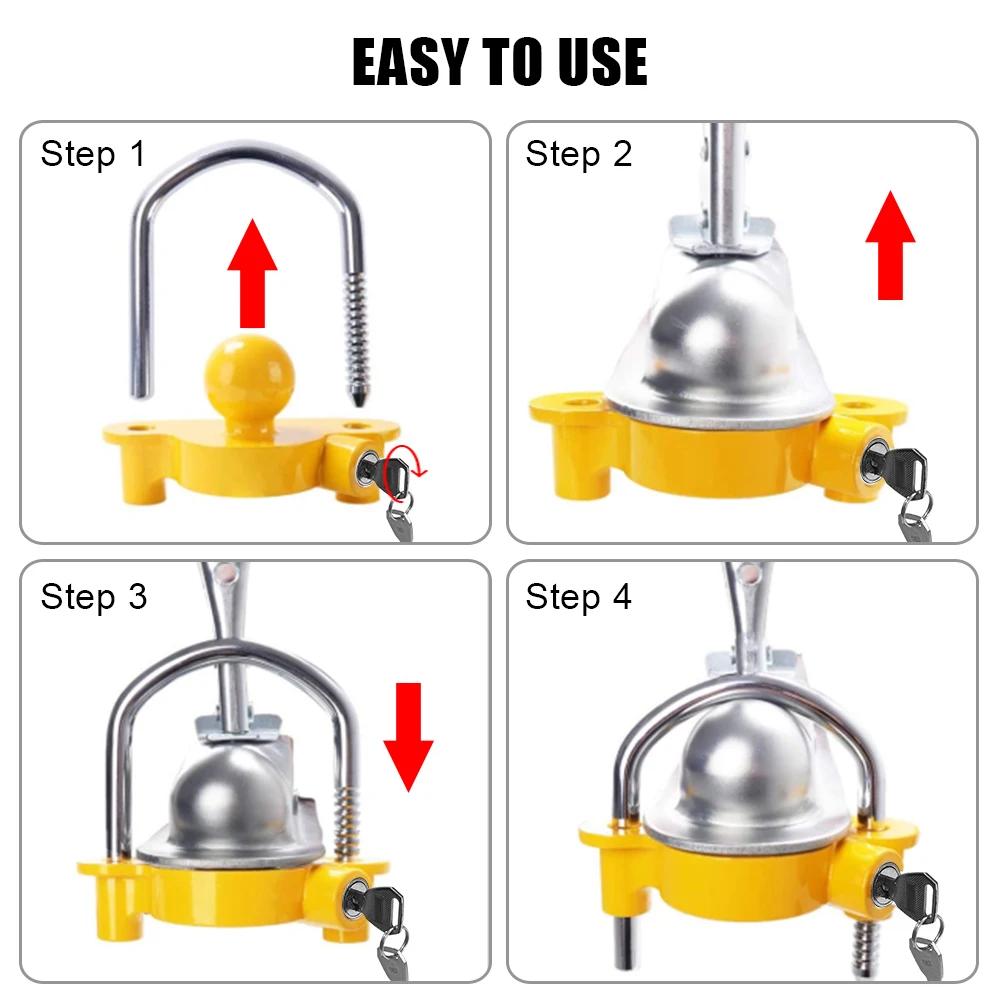 Tow Ball Security Anti-Theft T - U Lock Heavy Duty recension och pris