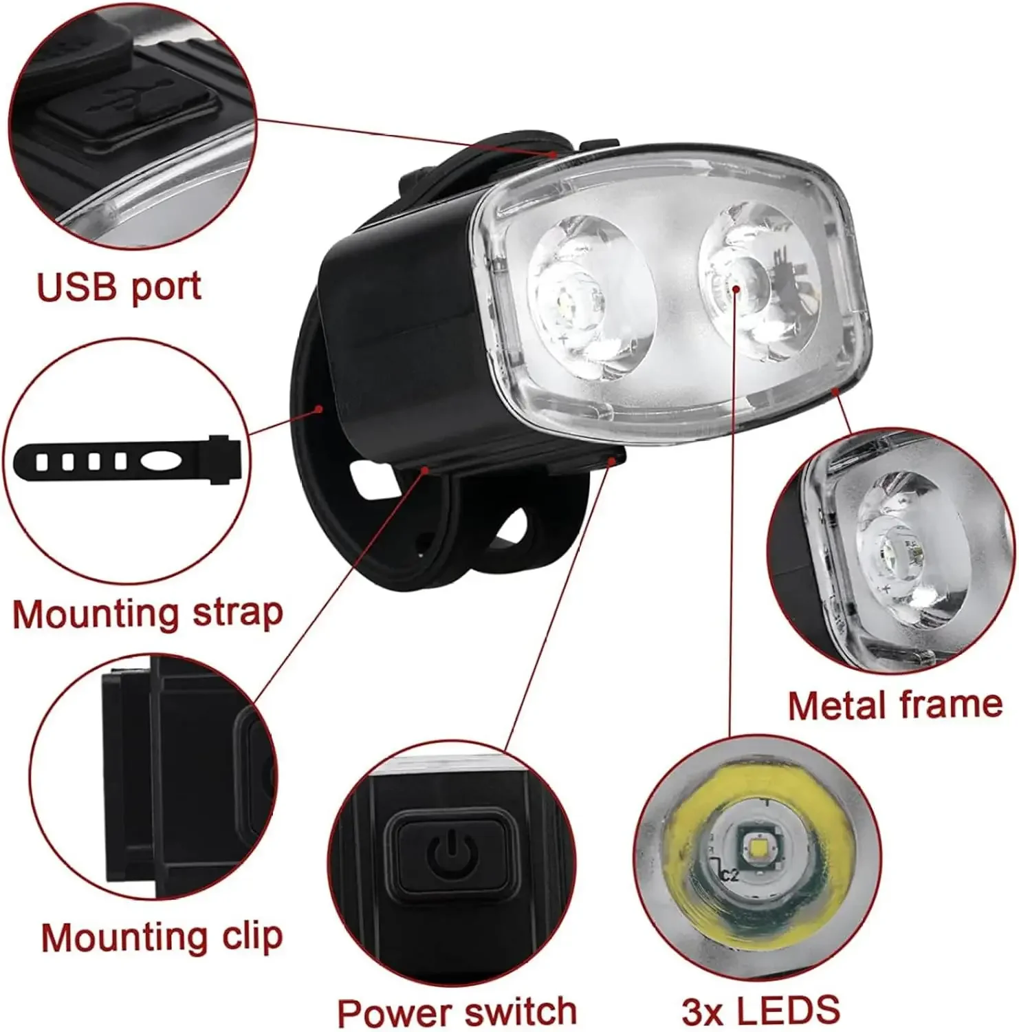 Cycling Bicycle Front Rear Lig - Bike Light Front Rear recension och pris