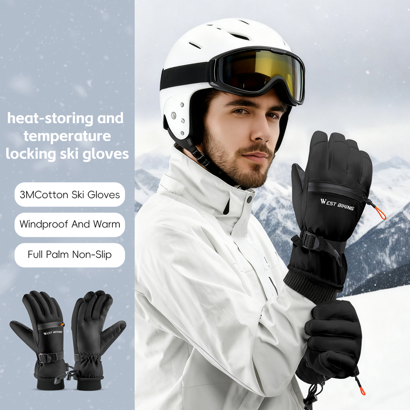 WEST BIKING 3M Cotton Ski Glov - Winter Cycling Commute Gear recension och pris